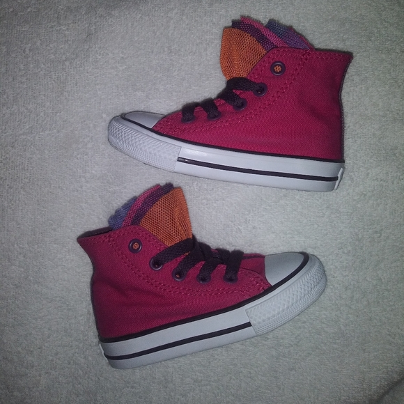 Converse | Chuck Taylor Pink & Purple High Top Sneaker Girls Toddler alSize 5 - Picture 6 of 6